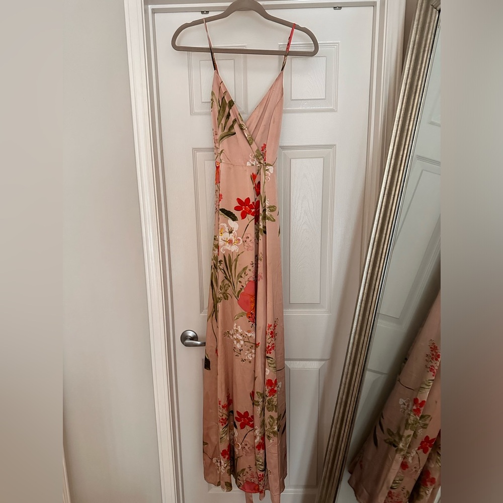 Lulus Pink Floral Wedding Guest Dress Size M